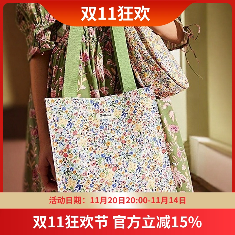 cath kidston英国2025新款帆布防水碎花手提单肩包女包购物油布袋