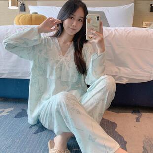 夏季绵绸家居服花边中青年甜美宽松睡衣女防凸点国风棉绸春秋新款