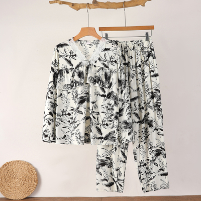 防凸点绵绸睡衣女士夏季薄款大码