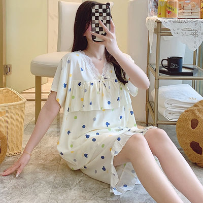 2024年新款绵绸睡衣女款夏季棉绸短袖短裤夏少女生夏款女士家居服