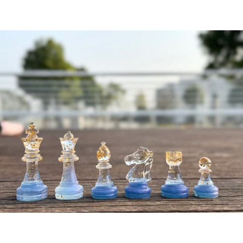 国际象棋水晶16颗棋子手工可定制生日送人新年礼物伴手礼滴胶成品
