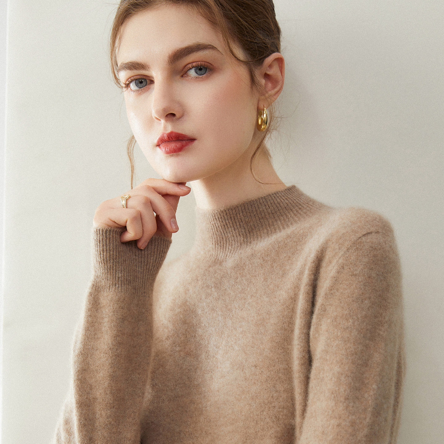 一线成衣 100%纯山羊绒衫女半高领毛衣打底衫纯色宽松羊绒针织衫,女装/女士精品,羊绒衫,淘宝优惠券,粉丝福利购,淘宝优惠卷