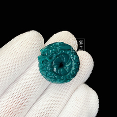 DIY аксессуары 松石雪巴琉璃龙扣股珠石虫石己纯手工雕刻老型金刚配饰腰珠桶珠