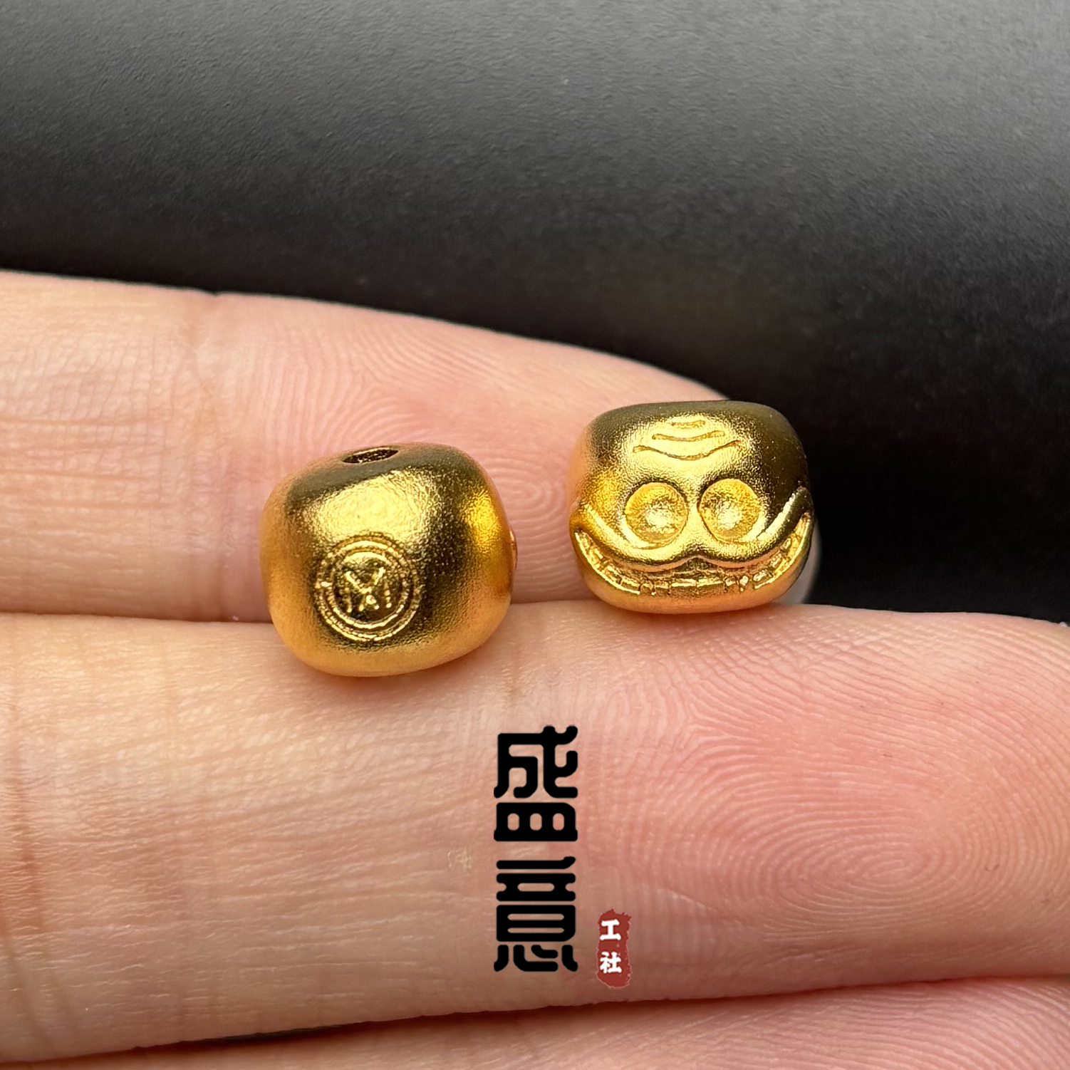 古法24K工艺黄金色阿呆尸陀林主老型隔珠顶珠腰珠文玩手串配珠