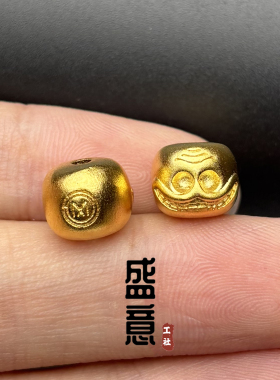 古法24K工艺黄金色阿呆尸陀林主老型隔珠顶珠腰珠文玩手串配珠
