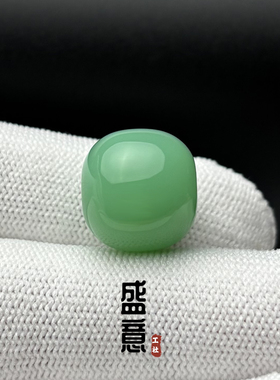 雪巴琉璃珠薄荷绿色老型桶珠腰珠顶珠单珠星月菩提猴头蜜蜡配珠