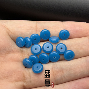 雪巴琉璃圆隔片暴力蓝垫片隔珠星月金刚菩提猴头文玩手串配饰