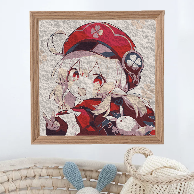 原神卡通纸浆画创意手工diy材料包儿童活动学生团建暖场装饰画