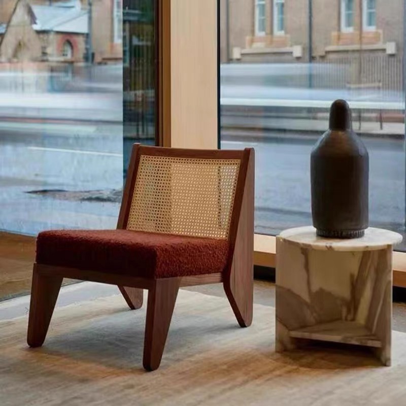 新款北欧侘寂风复古新中式沙发椅