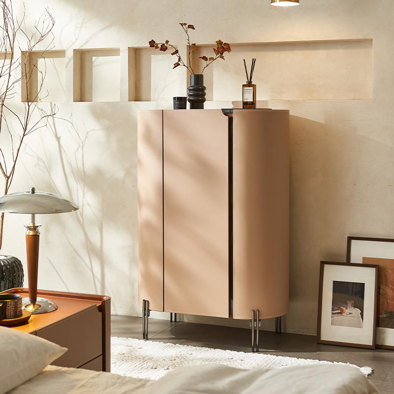意式极简轻奢靠墙收纳储物柜