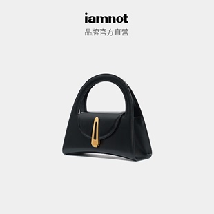 原创黑色沙漏包真皮女包小众设计通勤斜挎手提包 iamnot谭松韵同款