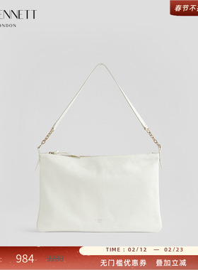 LK BENNETT白色牛皮革手提包女新款单肩包真皮
