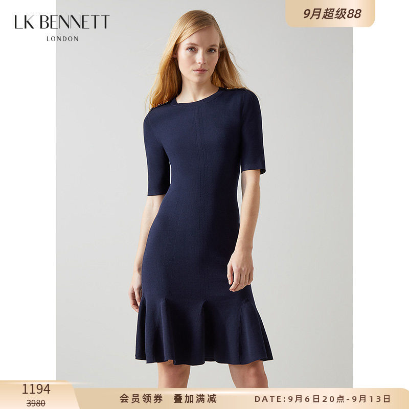 lkbennett优雅花苞针织裙图片