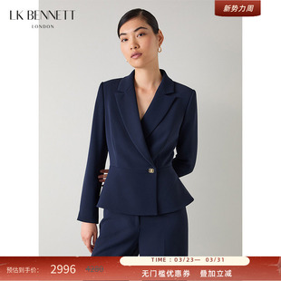 通勤气质一粒扣艺术收腰 外套女秋新款 BENNETT深蓝西装