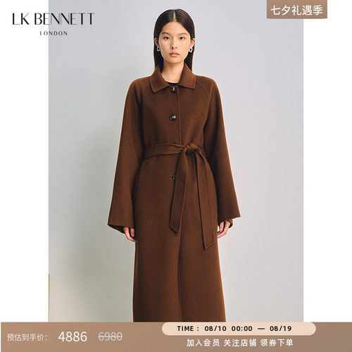 lkbennett绵羊毛咖色大衣女