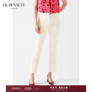LK BENNETT白色经典西装裤女2025年春新款简约通勤职业气质铅笔裤