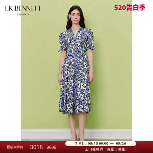 LKBENNETT法式复古印花连衣裙