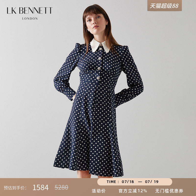 l.k.bennett真丝波点连衣裙