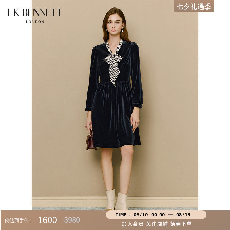波点飘带丝绒lkbennett