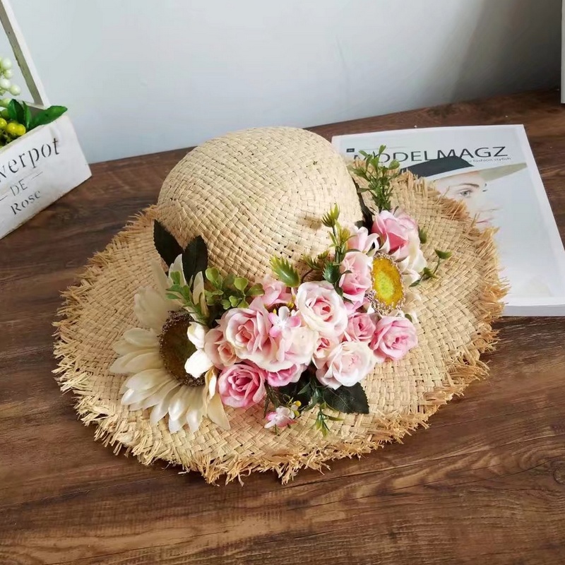 韩版休闲复古女夏天遮阳大檐帽