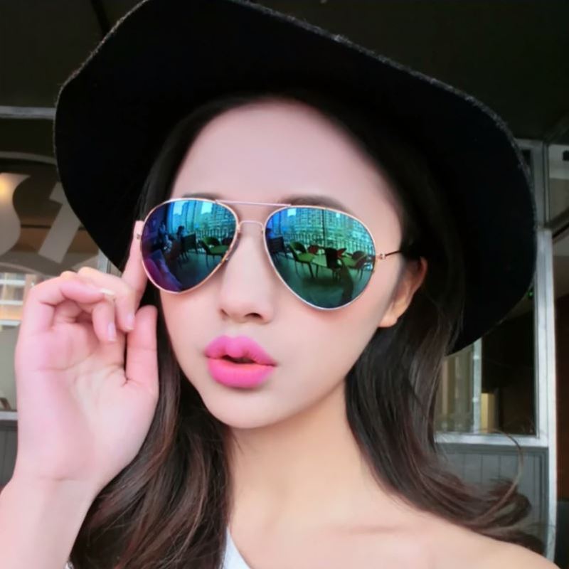 3025金属双梁时尚蛤蟆镜户外出游驾驶飞行员眼镜男女百搭炫彩墨镜