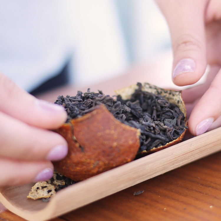 柑源堂 2016柑普茶新会大红柑 陈皮普洱茶熟茶茶叶 350g