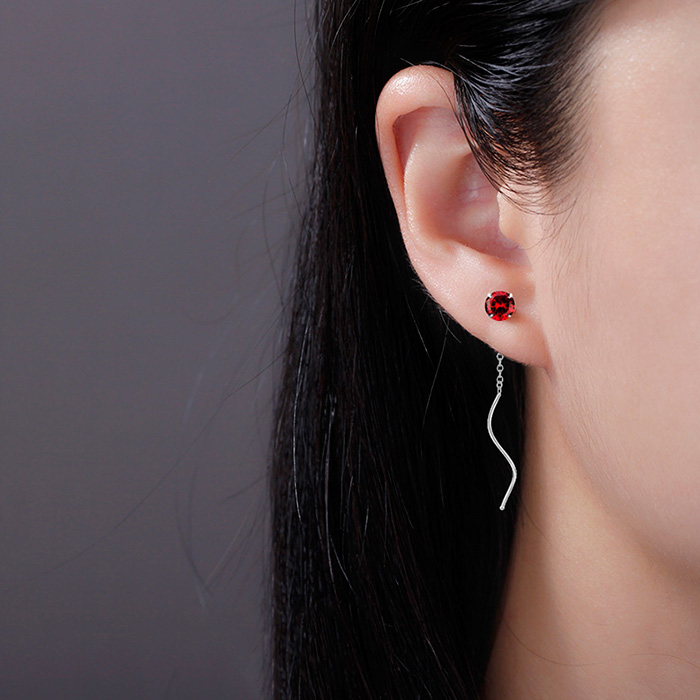 S999纯银耳线养耳洞睡觉免摘耳钉