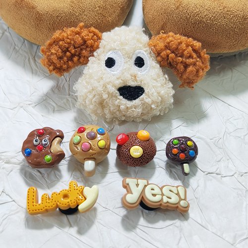 毛绒帕恰狗勃肯鞋配饰鞋扣鞋花