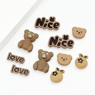 可爱熊熊-勃肯鞋配饰洞洞鞋diy配件小怪兽小熊果子鞋扣可拆卸鞋花