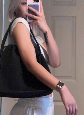 抽绳罗纹针织腋下电脑包ryan大号螺纹手提单肩包百搭王通勤包