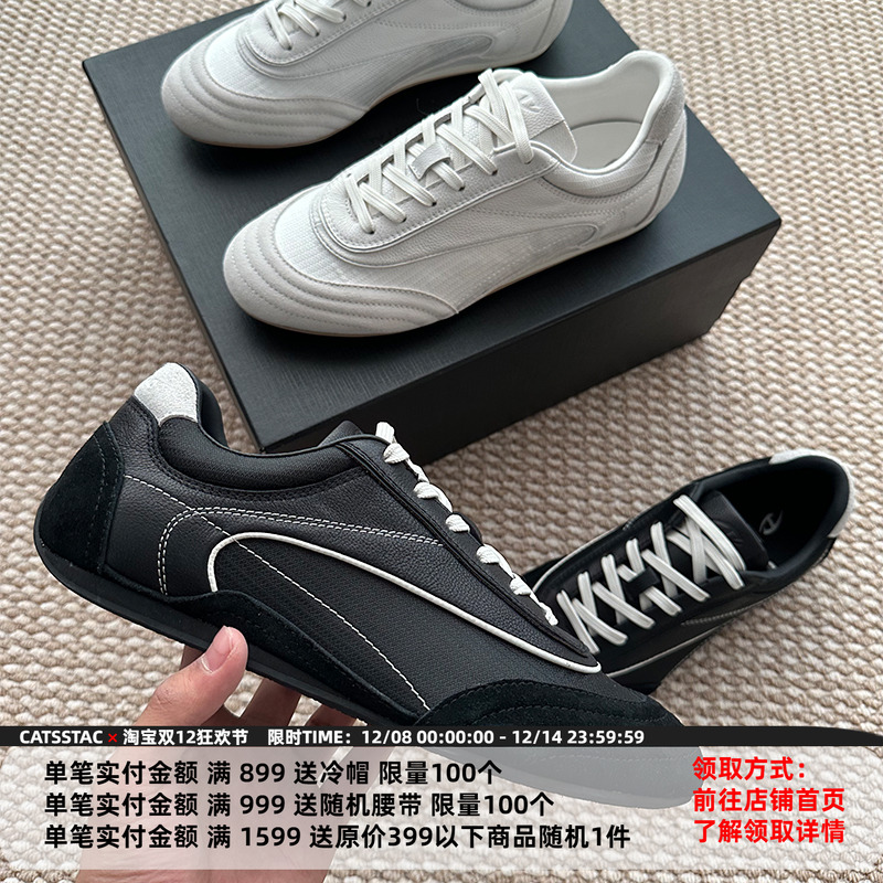 CATSSTAC 流体头层牛皮休闲复古薄底鞋 男女同款