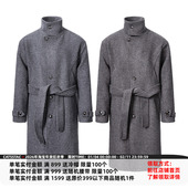 CATSSTAC 有型 经典 驭风立领斜纹羊毛大衣男 简约雅致