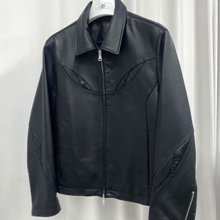 蟒皮拼接 灵蛇小羊皮夹克 925银电镀五金 蛇年限定 CATSSTAC