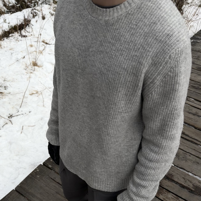 CATSSTAC 灰度全羊毛圆领毛衣 简约雅致 小众设计 休闲松弛感穿搭