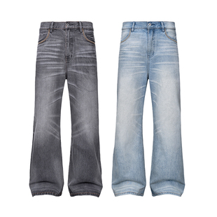 细腻绒感 CATSSTAC 威洛水洗工艺 男 抗皱耐磨 玄烬灰康龙牛仔裤