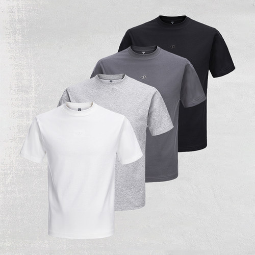 CATSSTAC 虚空负离子凉感正肩短袖纯色透气合身版型简约设计T恤男