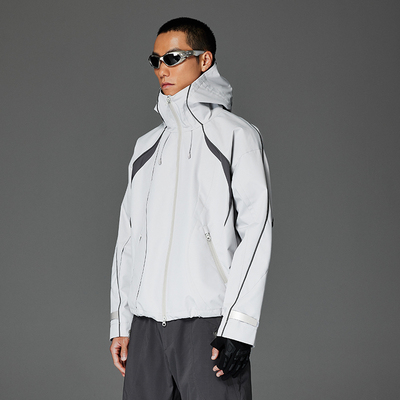 CATSSTAC 陆巡撞色冲锋衣 宽松休闲 户外防风 连帽外套