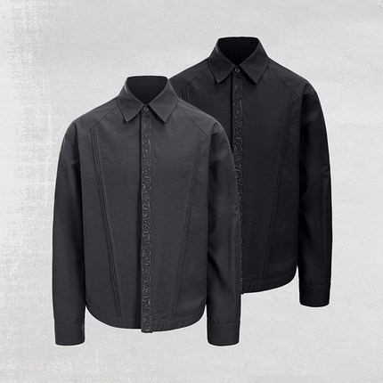 CATSSTAC 永生花刺绣衬衫男cleanfit小众设计高级感长袖上衣