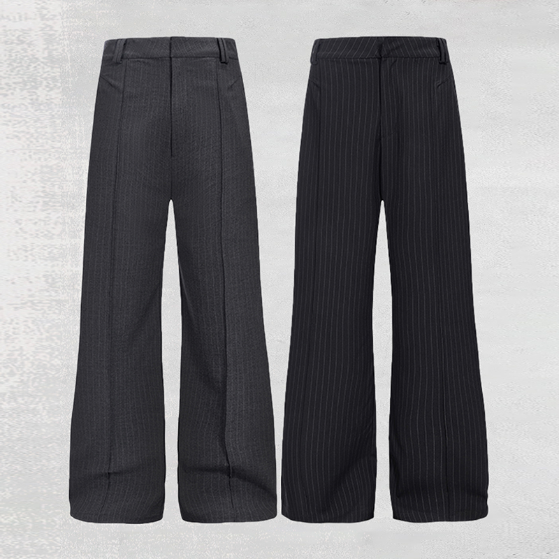 CATSSTAC 精英A字条纹西裤 cleanfit简约设计 宽松直筒 修饰腿型