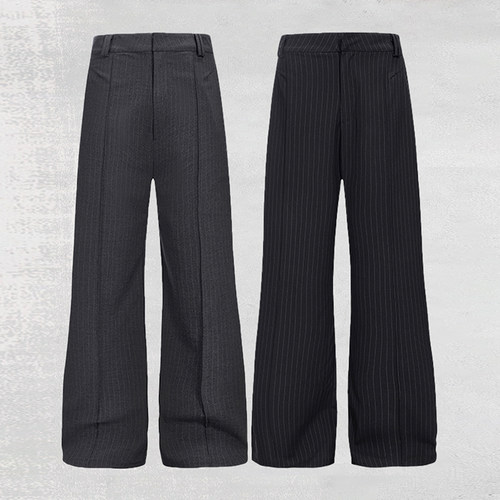 CATSSTAC 精英A字条纹西裤 cleanfit简约设计 宽松直筒 修饰腿型