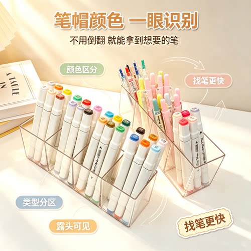 透明大容量多功能文具收纳盒