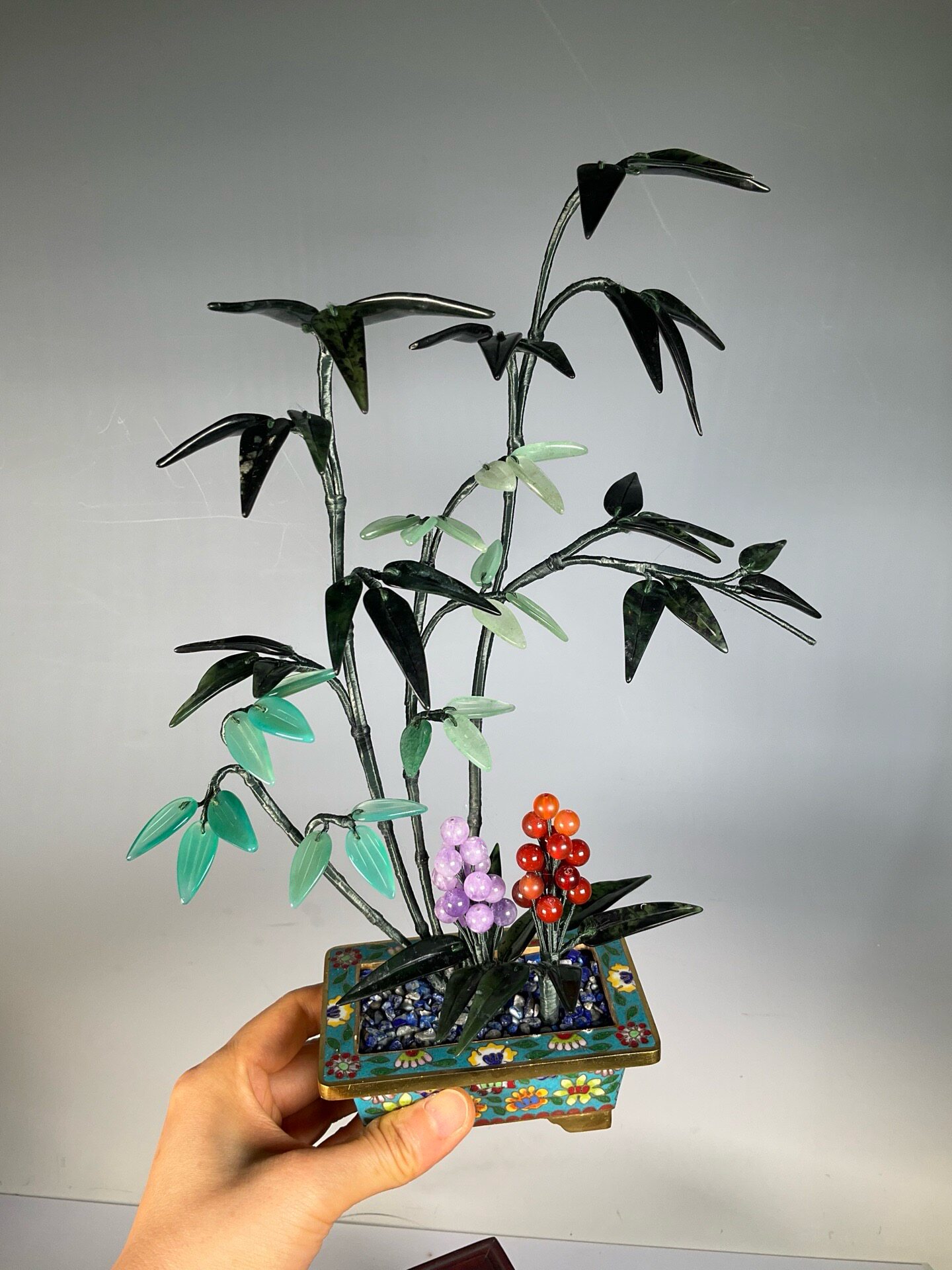景泰蓝竹子盆景非遗中式家居摆件艺术品收藏空间美学