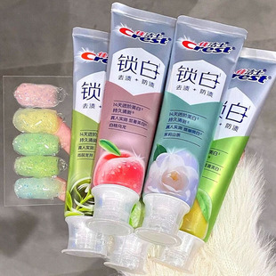 水灵灵! 佳洁士锁白牙膏去牙渍白桃乌龙薄荷美亮白去黄口气清新