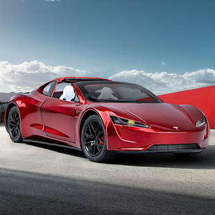 合金1:24特斯拉Roadster车模型摆件仿真声光回力跑车玩具车礼品男