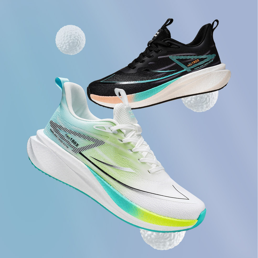 超弹爆米花跑鞋行承透气男女