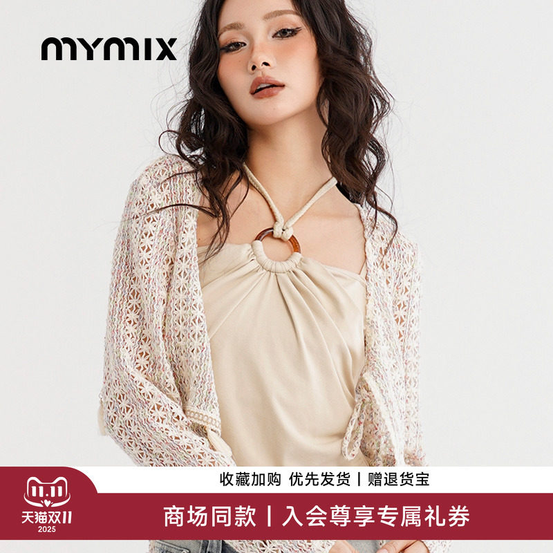 【25秋新品】MYMIX女装镂毛针织衫