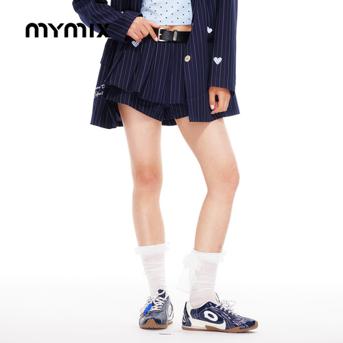 mymix26秋季高腰百褶短裙裤