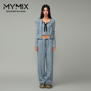 组合2024冬季 休闲吊带短外套休闲长裤 新款 时尚 女装 MYMIX我