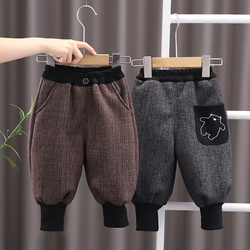 男童加绒秋冬季哈伦裤