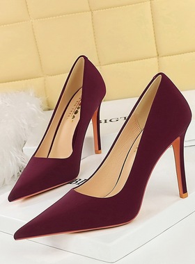 3391-10欧美时尚性感夜店显瘦超高跟女鞋细跟浅口尖头简约高跟鞋